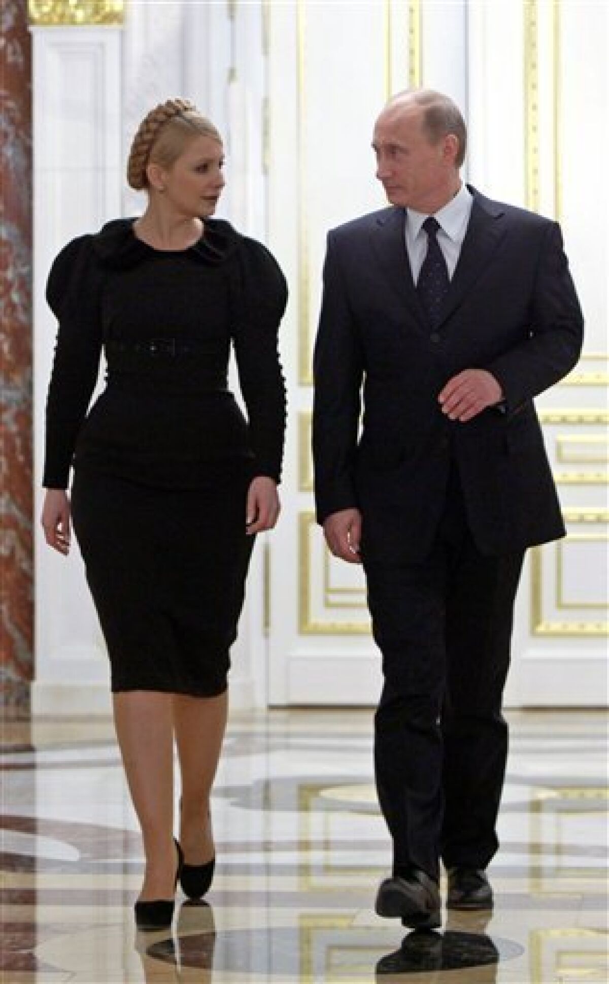 Юлия Тимошенко и Владимир Путин